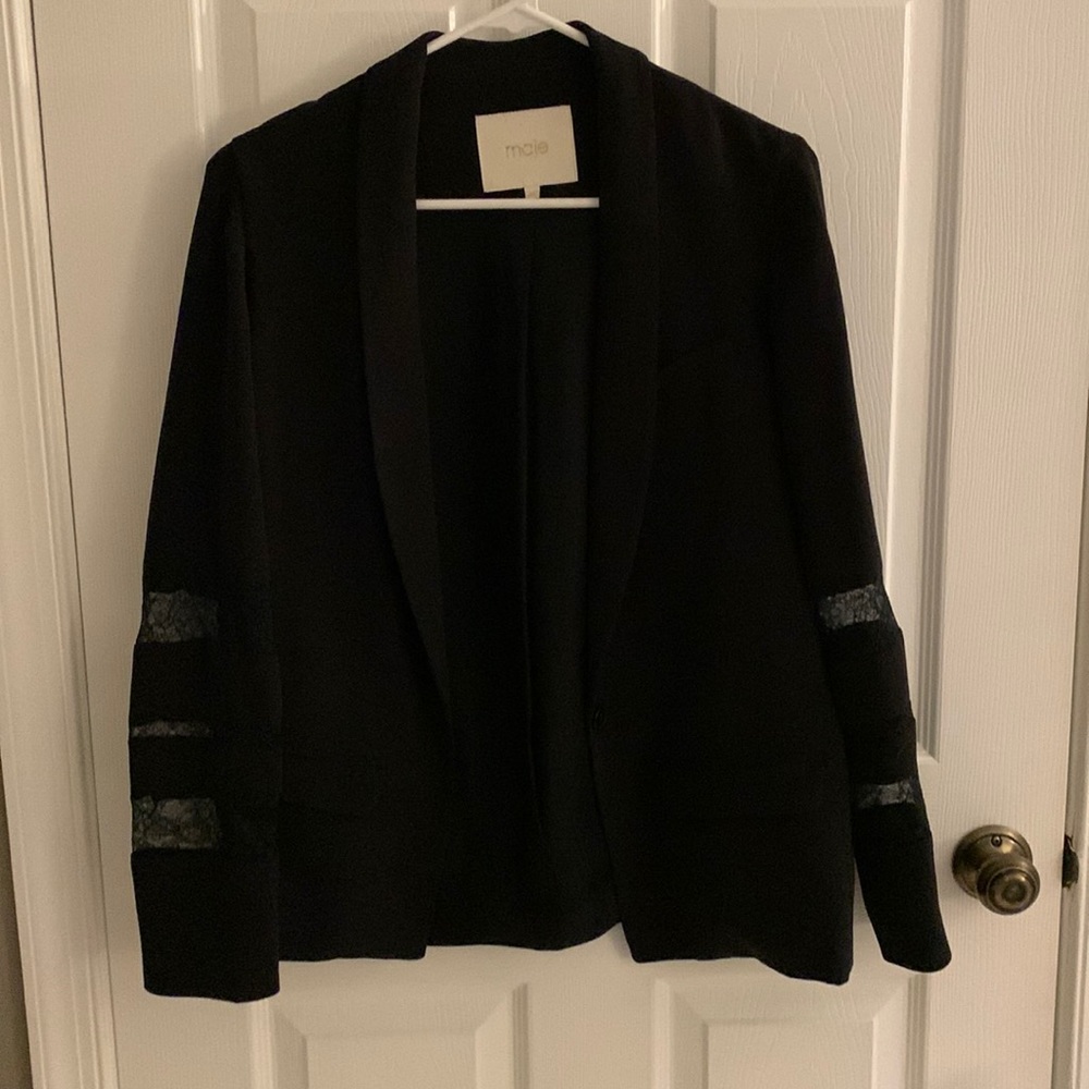 Maje blazer with lace detail on sleeve